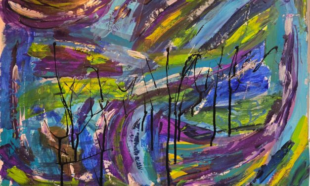 ABSTRACT SUNSET IN COOL COLORS BY JENNIFER GURNEY